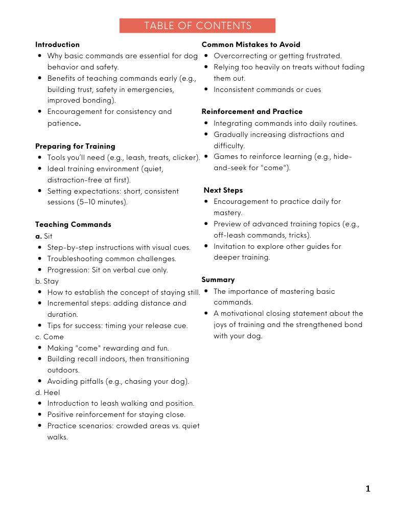 basic dog commands